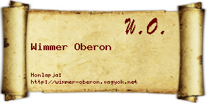 Wimmer Oberon névjegykártya